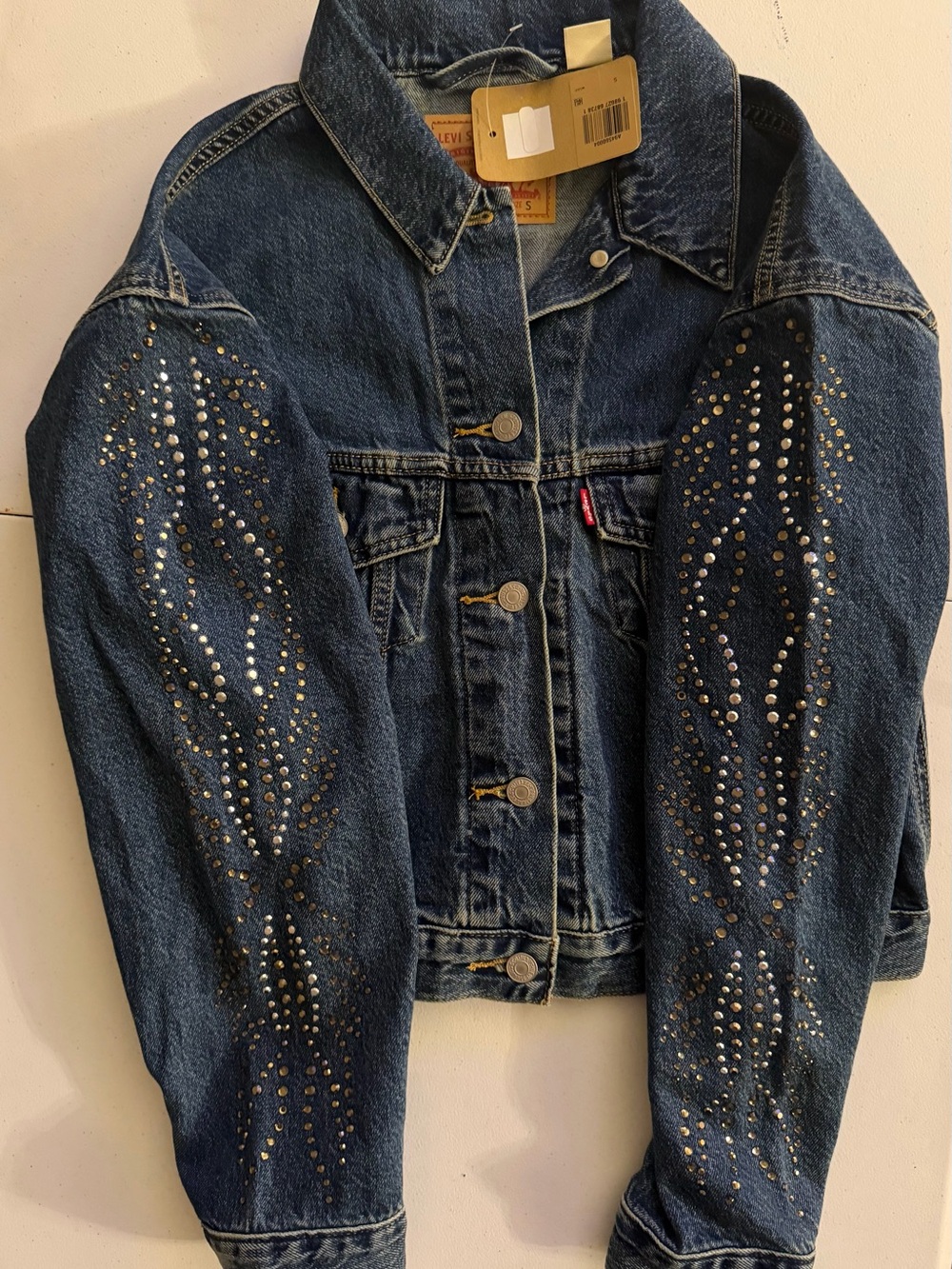 Levi's Blue Denim Jacket with Rhinestone Details